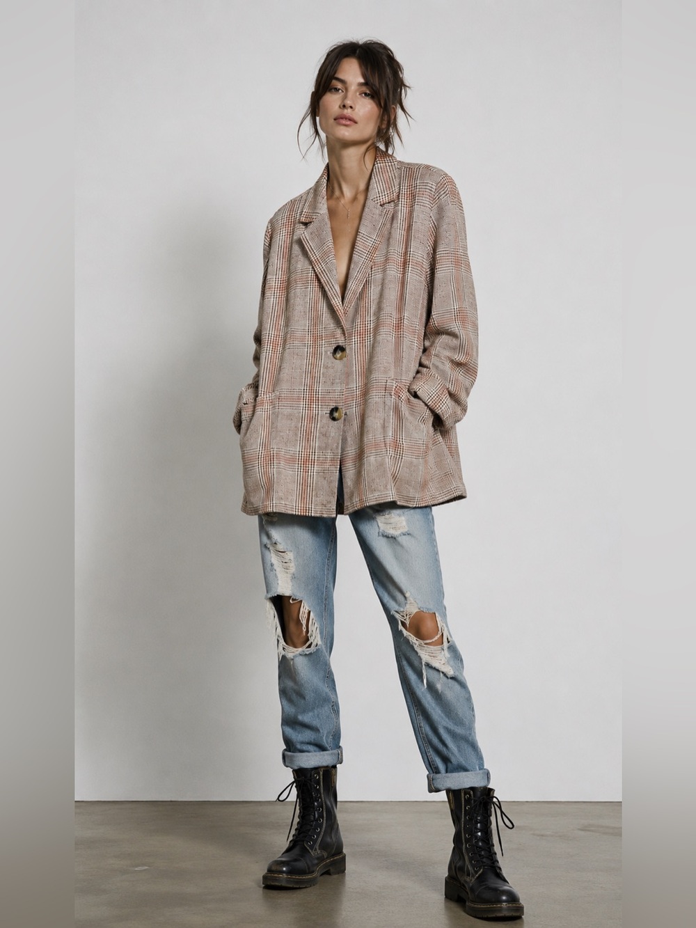 J. Jill linen and cotton longline blazer